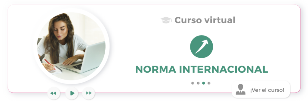 Esta imagen presenta el encabezado del curso de Norma Internacional administrador.
